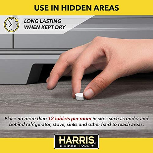 Harris Roach Tablets, Boric Acid Roach Killer with Lure, Alternative to Bait Traps (6oz, 145 Tablets)