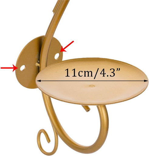 Sziqiqi Wall Candle Sconces Iron Vine Candleholder Wall Art Decoration Home Decoration Tealight Candle Stand Gold