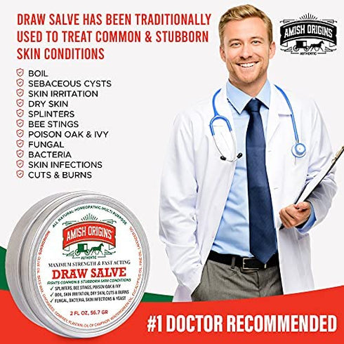 Drawing Salve Ointment 2oz, ingrown Hair Treatment, Boil & Cyst, Splinter Remover, Bug and Spider Bites, bee Sting, Mosquito bite Itch Relief, Poison Ivy, by Owell Naturals