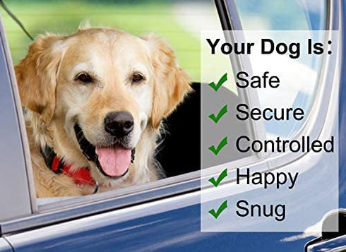 BWOGUE 2 Packs Dog Cat Safety Seat Belt Strap Car Headrest Restraint Adjustable Nylon Fabric Dog Restraints Vehicle Seatbelts Harness