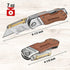 WORKPRO Folding Utility Knife with Belt Clip and Extra 10-piece Blades, Wood Handle Heavy Duty Cutter, Quick-change & Back Lock