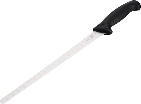Mercer Culinary Millennia Black Handle, 10.3-Inch Granton Edge, Salmon, Slicer