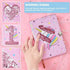 Magic Unicorn Notebook Set - Sequins Journals Unique Gift for Girls Travel School Office Notepad Memos A5 Diary Notebooks Unicorn Gel Pen Bracelet Key-chain with Locks and Keys