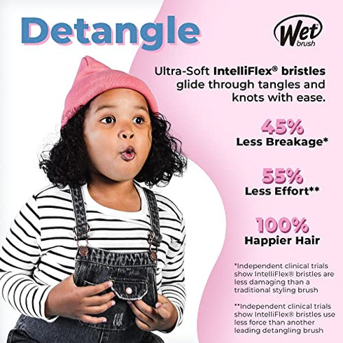 Wet Brush Go Green Mini Detangler, Green - Detangling Travel Hair Brush - Ultra-Soft IntelliFlex Bristles Glide Through Tangles & Gently Loosens Knots While Minimizing Pain, Split Ends & Breakage