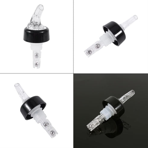 Measured Pourer, 3 Pack Automatic Measured Bottle Pourer, Spout Bottle Pourer with Tail and Collar, Wine Cocktail Pour, 1 oz/ 30 ml, White