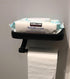 Matte Black Toilet Paper Holder with Phone Shelf, GIGRIN Space Aluminum Adhesive Toilet Tissue Holder Wall Mount TP Roll Holder for RV Home Bathroom