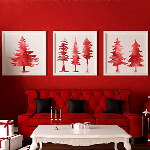 8 Pieces Pine Tree Stencils Art Painting Templates Stencils for Painting on Wood Winter Holiday DIY Wall Floor Decor Supplies (11.4 x 11.4 Inch)