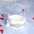 LAPUDA Beautiful hand nailed beads of wedding flower basket with elegant appearance and ivory.(1 basket)
