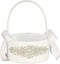 LAPUDA Beautiful hand nailed beads of wedding flower basket with elegant appearance and ivory.(1 basket)