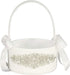 LAPUDA Beautiful hand nailed beads of wedding flower basket with elegant appearance and ivory.(1 basket)