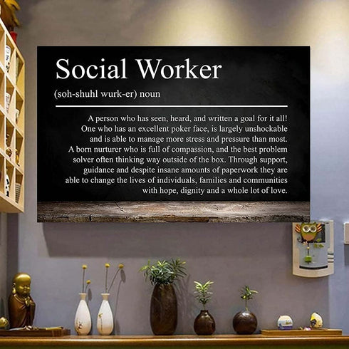 SIGNCHAT Social Work Definition Social Worker Gift Coworker Gift New Job Home Decor Metal Sign 8x12 inches
