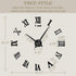 VANGOLD Large 3D DIY Wall Clock Roman Numerals Clock Frameless Mirror Surface Wall Sticker Home Decor for Living Room Bedroom