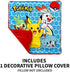 Franco Kids Bedding Soft Decorative Pillow Cover, 15 in x 15 in, Pokemon