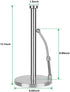 Easy Tear Paper Towel Holder Countertop, Stainless Steel Paper Towel Holder Standing, Weighted Paper Towel Holders Counter with an Adjustable Spring Arm Upright Vertical Paper Towels Organizer