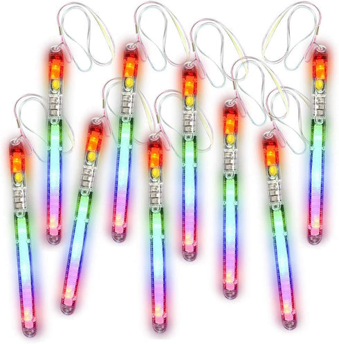 ArtCreativity Light Up Police Wands, Set of 12, Flashing LED Wand Sticks with Lanyards, Thrilling Light Show, Batteries Included, Fun Birthday Party Favors, Carnival Prize, Goodie Bag Fillers for Kids