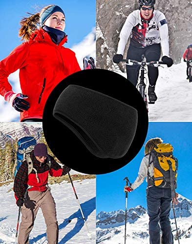 Zkptops 2Pcs Fleece Ear Warmers Headband Winter Outdoor Sport Ear Muffs Ear Band Ear Cover Head Wrap Running Sweatband for Men Women