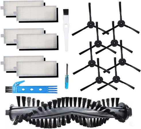 Theresa Hay Replacement Accessories kit for ILIFE A4s Robot Vacuum Cleaner Parts, Main Brush Hepa Filters Side Brush