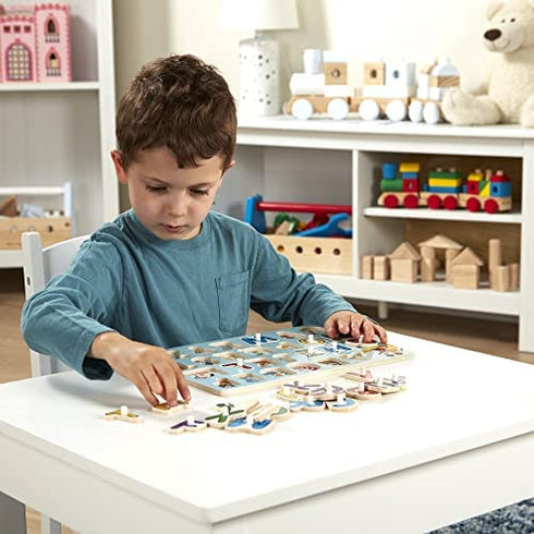 Melissa & Doug Disney Classics Alphabet Wooden Peg Puzzle (26 pcs)