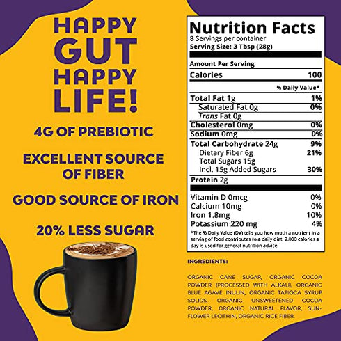 Jummy Cocoamy Organic Hot Chocolate Mix | 8 oz Vegan Hot Chocolate Mix | Kosher, Soy-Free and Gluten Free Hot Cocoa Mix | All Natural Prebiotic Chocolate Drink Mix