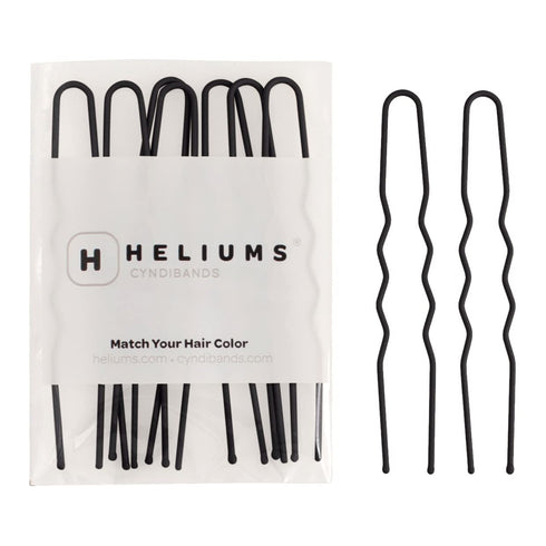 Black Large Sturdy 4" U Shaped Color Match Hair Pins for Thick Hair Buns, 12 Count