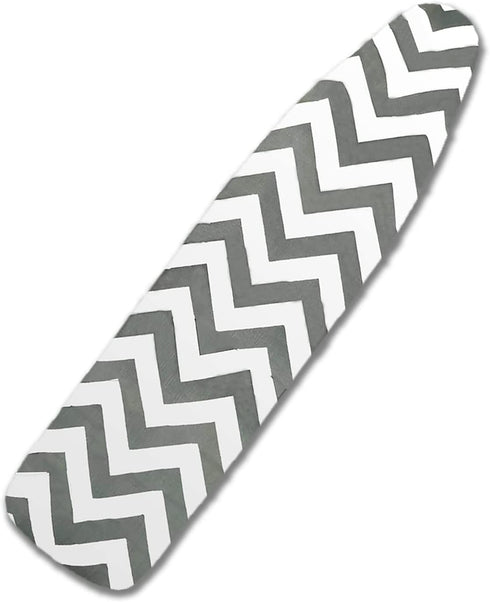H HIKKER-LINK 15"x54" Ironing Board Cover Heat Resistance Durable 100% Cotton with Thicken Felt Material,Elasticized Edges,Hook and Loop Tape Straps ?Grey Waves?