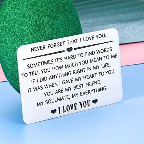Husband Boyfriend Christmas Gifts Wallet Insert for Men Him from Wife Girlfriend Birthday Valentines Present Love Card for Hubby Fiancé Groom Fathers Day Anniversary New Year Wedding Gift Him Her