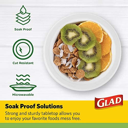 Glad Compostable Paper Bowls | 16 oz Disposable Soup Bowls, 20 Count | Sugarcane Disposable Bowls, Microwavable and Freezer Safe, Leak Resistant Compostable Eco-Friendly Paper Bowls | Glad Paper Bowls
