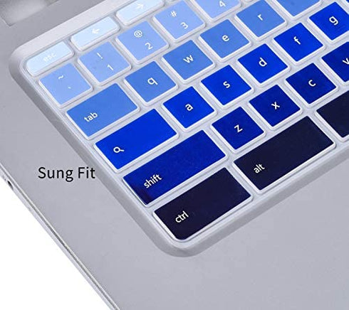 Keyboard Cover for HP 14 inch Chromebook / HP Chromebook 14-db 14-ca 14-ak 14-ca061dx 14-ca064dx / HP Chromebook 14 G2 G3 G4 G5 Keyboard Protector Skin, Gradual Blue