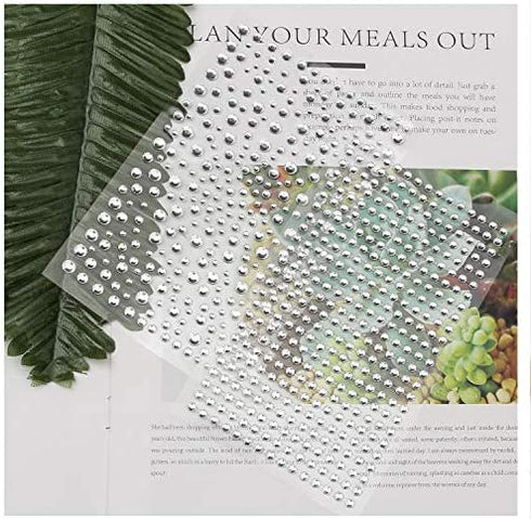 2100 Pcs Rhinestone Stickers, Self Adhesive Crystal Stickers Diamond Stickers Clear Jewel Gem Stickers for DIY Craft&Art Project,Decorate Face Body,Home Decoration (Clear)