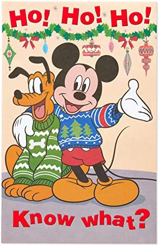 American Greetings Disney Christmas Card for Kids (Mickey Mouse, Santa's Nice List)