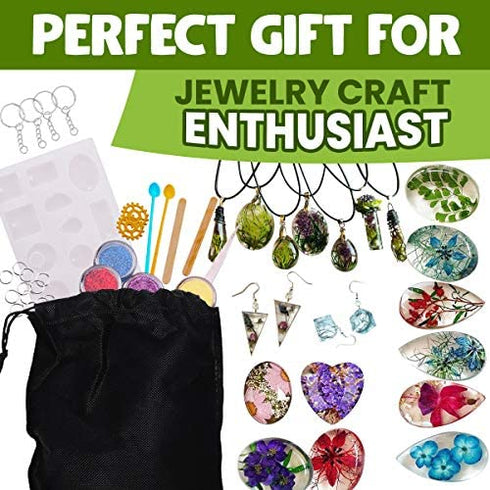 Goody King Resin Jewelry Making Starter Kit - Resin Kits for Beginners with Molds and Resin Jewelry Making Supplies - Silicone Casting Mold, Tools Set Clear Epoxy Resin for DIY Jewelry