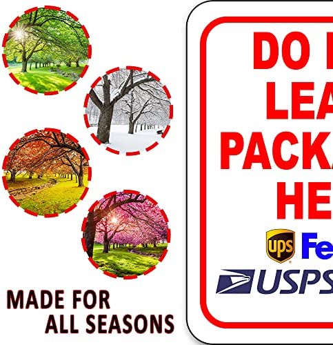 Do NOT Leave Packages Here Delivery Sign for Delivery Driver - Delivery Instructions for My Packages from Amazon, FedEx, USPS, UPS - Indoor Outdoor Delivery Signs for Home, Office, Work - 8.5" x 10"