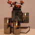 Eldnacele Glass Candles Flameless Flickering Candles with Remote Control & Timer, 3D Wick LED Battery Operated Pillar Candles Set of 3 Black Glass Candles Warm Light (D3? x H4? 5? 6?)