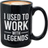 Workplace Coffee Mug 15 oz, I Used To Work With Legends Move Away Goodbye Leaving Retirement Farewell Thank You Cup Appreciation For Coworker Teamwork Colleague Boss Leader, Black