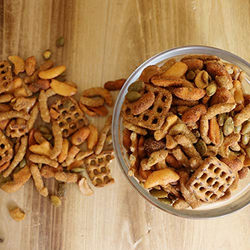 ASS KICKIN’ Habanero Pepper Spicy Hot Peanut Snack Mix – 10 oz - Hot Peanuts, Cashews, Rice Crackers, Sesame Sticks and Pretzels - Ultimate Spicy Gourmet Gift Peanuts - Try if you dare!