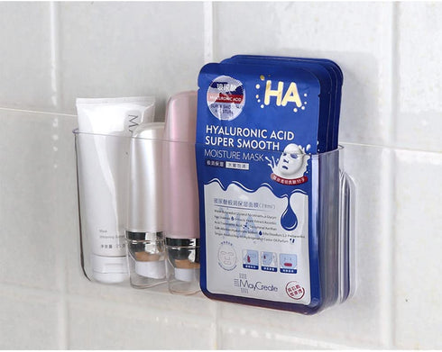 BUTEFO 2 Pack Wall Mount Remote Control Holder Media Organizer Storage Box Plastic Stationery Storage Box for Books Pencils Pens Acrylic Transparent Holder( Large 8.7x4.7inch )