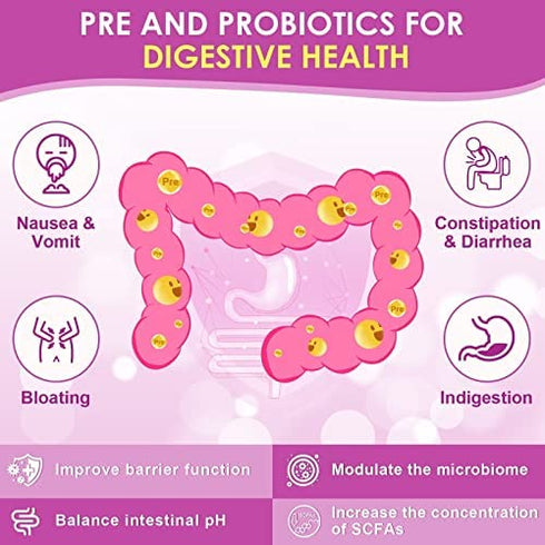ZEBORA Probiotics for Women Digestive Health, Prebiotics and Probiotics with 50 Billion for Urinary Tract and Vaginal Health, Immune Support and Gut Health, Gluten & Soy Free, 60 Tablets