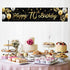 Happy 70th Birthday Banner Sign Gold Glitter 70 Years Birthday Party Decorations Supplies Anniversary Celebration Backdrop