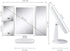Makeup Mirror with Lights Vanity Mirror with Lights 37 LED Lighted Makeup Mirror Trifold Mirror 1X 2X 3X Magnification Touch Screen Switch 360 Degree Rotation Dual Power Supply