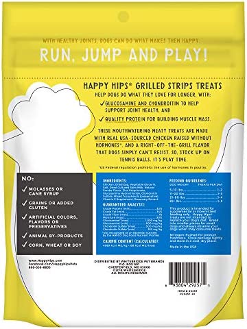 Happy Hips & Joint, Grilled Strips, Grain Free Dog Treats, Glucosamine & Chondroitin, Chicken 12oz
