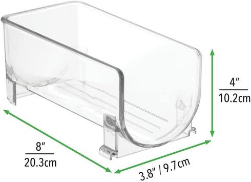 mDesign Plastic Free-Standing Wine Set Rack Storage Organizer for Kitchen Countertops, Pantry Cabinet, Fridge Organization - Holds Water Bottle and Alcohol Bottles - 4 Pack - Clear