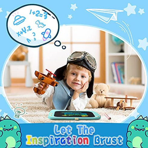 ORSEN LCD Writing Tablet Boy Toys, 8.5 Inch Doodle Board Drawing Pad Gifts for Kids, Toddlers Dinosaur Drawing Board Christmas Birthday Gifts, Drawing Tablets for Boys Girls 2 3 4 5 6 7 Years Old-Blue