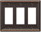 Amerelle 149RRRDB Chelsea Wallplate, 3 Rocker, Aged Bronze