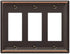Amerelle 149RRRDB Chelsea Wallplate, 3 Rocker, Aged Bronze