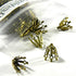 100 Big 12mm Plated Brass Bell Bead End Cap Charm Settings with Loop Ring & 7 Legs (Antique Bronze Plated)