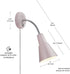 Globe Electric 13064 Sophie 1-Light Plug-in or Hardwire Wall Sconce, Chrome Gooseneck, Matte Rose, 6ft Clear Cord