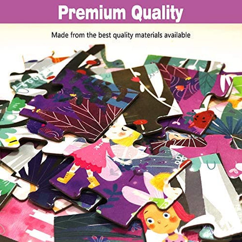 Puzzles for Kids Ages 3-5 Premium 24 Piece Fairy Forest Floor Puzzles for Kids Ages 3-8, Preschool Jigsaw Puzzles Educational Toys for Boys & Girls 3 4 5 6 7 8 Years Old