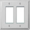 Amerelle Mirror Double Rocker Wallplate in Clear Mirror, 2 Rocker