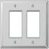 Amerelle Mirror Double Rocker Wallplate in Clear Mirror, 2 Rocker