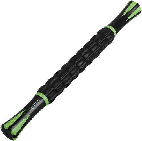 Yansyi Muscle Roller Stick for Athletes - Body Massage Roller Stick - Release Myofascial Trigger Points Reduce Muscle Soreness Tightness Leg Cramps & Back Pain for Physical Therapy & Recovery (Black)